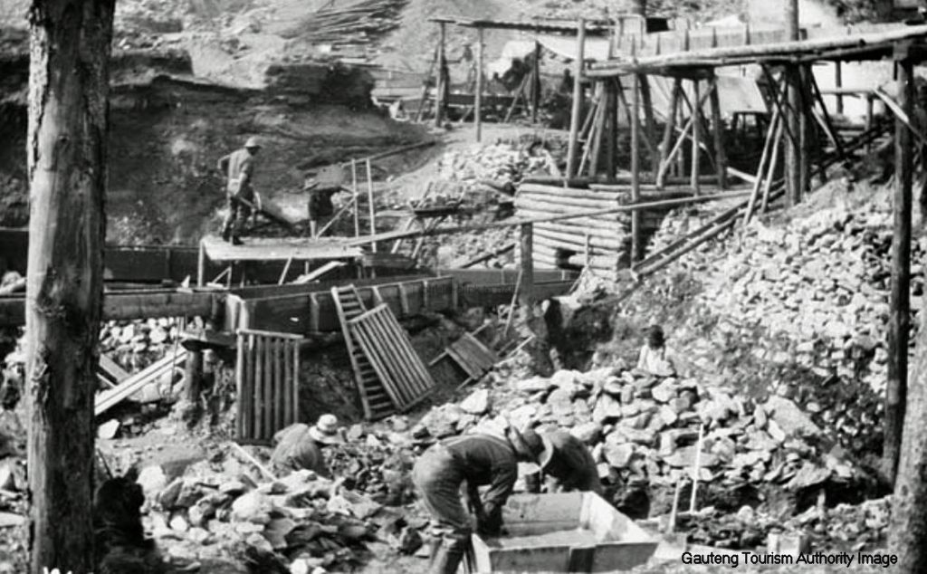 Extración de oro durante la fiebre de oro de Johannesburgo