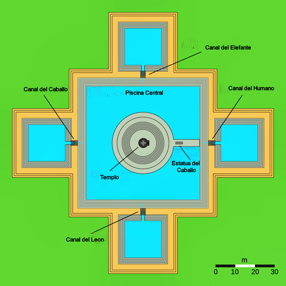 Mapa del diseño de Preah Neak Poan - Wiki